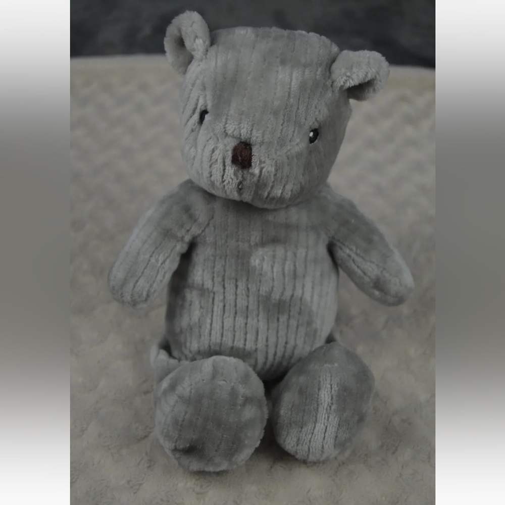 Mon Lapin Gray Stripes Teddy Bear Plush Stuffed Animal Baby Toy Lovey